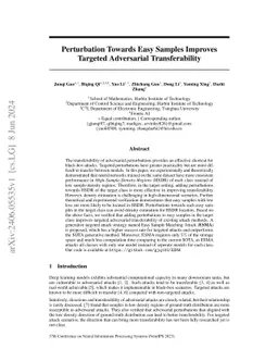 Perturbation Towards Easy Samples Improves Targeted Adversarial
  Transferability