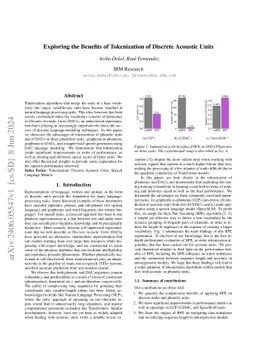 Exploring the Benefits of Tokenization of Discrete Acoustic Units