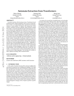 Automata Extraction from Transformers