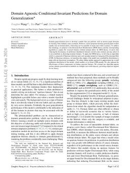Domain Agnostic Conditional Invariant Predictions for Domain
  Generalization