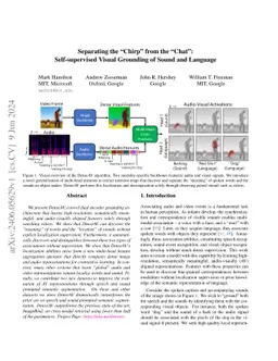 Separating the "Chirp" from the "Chat": Self-supervised Visual Grounding
  of Sound and Language