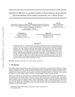 Anomaly Multi-classification in Industrial Scenarios: Transferring
  Few-shot Learning to a New Task