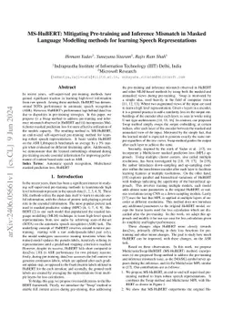 MS-HuBERT: Mitigating Pre-training and Inference Mismatch in Masked Language Modelling methods for learning Speech Representations