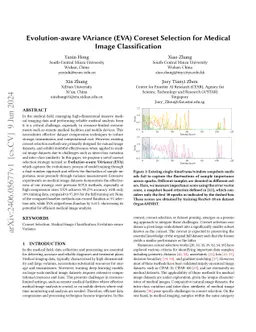 Evolution-aware VAriance (EVA) Coreset Selection for Medical Image
  Classification