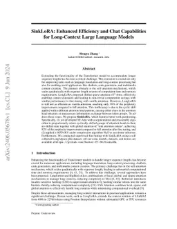 SinkLoRA: Enhanced Efficiency and Chat Capabilities for Long-Context
  Large Language Models