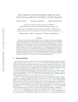 Data-Driven Upper Confidence Bounds with Near-Optimal Regret for
  Heavy-Tailed Bandits