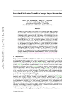 Binarized Diffusion Model for Image Super-Resolution