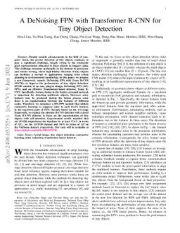 A DeNoising FPN With Transformer R-CNN for Tiny Object Detection