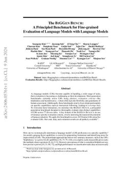 The BiGGen Bench: A Principled Benchmark for Fine-grained Evaluation of Language Models with Language Models