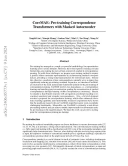 CorrMAE: Pre-training Correspondence Transformers with Masked
  Autoencoder