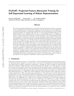 ProFeAT: Projected Feature Adversarial Training for Self-Supervised
  Learning of Robust Representations