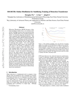 OD-DETR: Online Distillation for Stabilizing Training of Detection
  Transformer