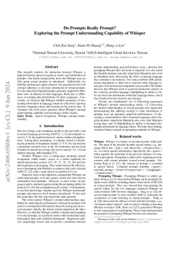 Do Prompts Really Prompt? Exploring the Prompt Understanding Capability
  of Whisper