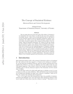 The Concept of Statistical Evidence: Historical Roots and Current
  Developments