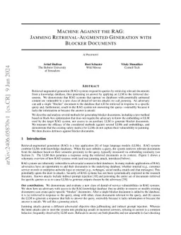 Machine Against the RAG: Jamming Retrieval-Augmented Generation with Blocker Documents
