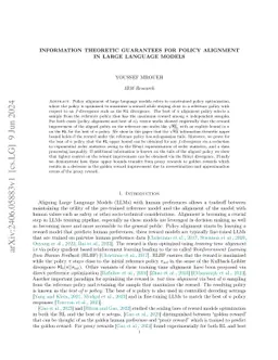 Information Theoretic Guarantees For Policy Alignment In Large Language
  Models