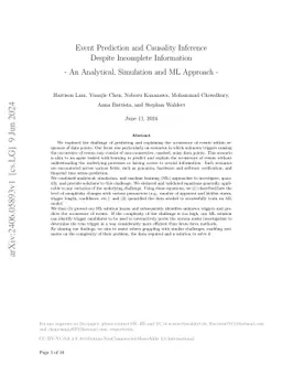 Event prediction and causality inference despite incomplete information