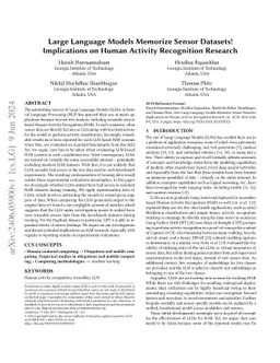 Large Language Models Memorize Sensor Datasets! Implications on Human
  Activity Recognition Research