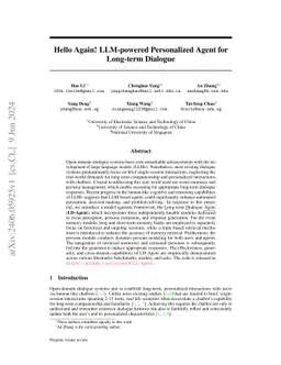 Hello Again! LLM-powered Personalized Agent for Long-term Dialogue