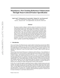 MeanSparse: Post-Training Robustness Enhancement Through Mean-Centered Feature Sparsification