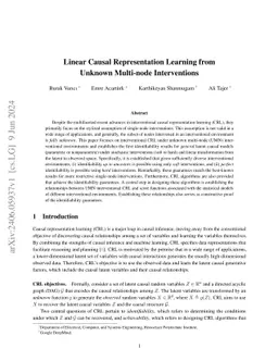 Linear Causal Representation Learning from Unknown Multi-node
  Interventions