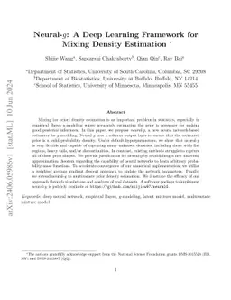 Neural-g: A Deep Learning Framework for Mixing Density Estimation