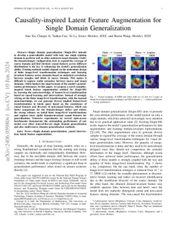 Causality-inspired Latent Feature Augmentation for Single Domain
  Generalization