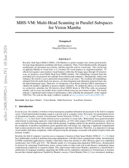 MHS-VM: Multi-Head Scanning in Parallel Subspaces for Vision Mamba