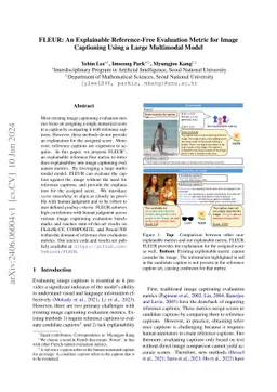 FLEUR: An Explainable Reference-Free Evaluation Metric for Image
  Captioning Using a Large Multimodal Model