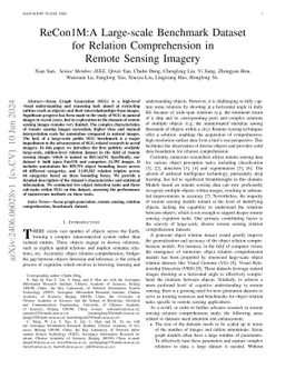 ReCon1M:A Large-scale Benchmark Dataset for Relation Comprehension in
  Remote Sensing Imagery