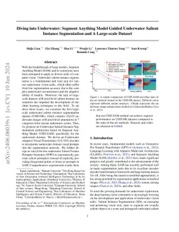 Diving into Underwater: Segment Anything Model Guided Underwater Salient
  Instance Segmentation and A Large-scale Dataset