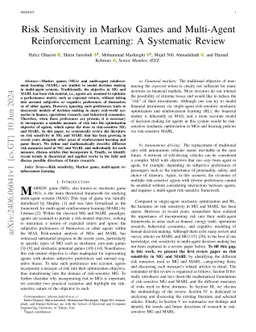 Risk Sensitivity in Markov Games and Multi-Agent Reinforcement Learning:
  A Systematic Review