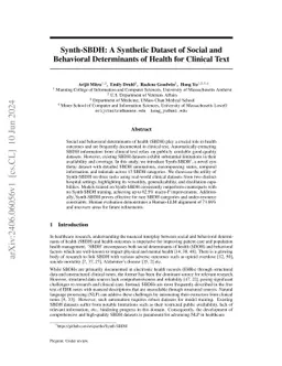 Synth-SBDH: A Synthetic Dataset of Social and Behavioral Determinants of Health for Clinical Text
