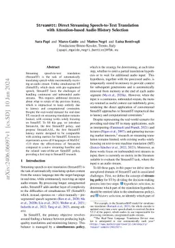 StreamAtt: Direct Streaming Speech-to-Text Translation with
  Attention-based Audio History Selection