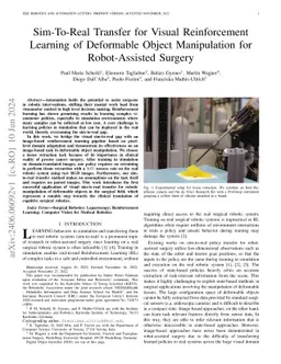 Sim-To-Real Transfer for Visual Reinforcement Learning of Deformable
  Object Manipulation for Robot-Assisted Surgery