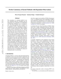 On the Consistency of Kernel Methods with Dependent Observations