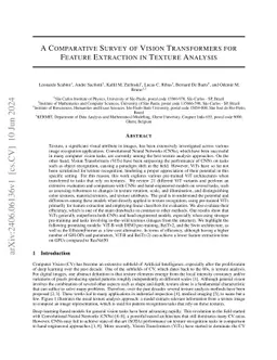 A Comparative Survey of Vision Transformers for Feature Extraction in
  Texture Analysis