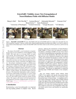 ExtraNeRF: Visibility-Aware View Extrapolation of Neural Radiance Fields
  with Diffusion Models