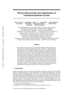 Physics-Informed Bayesian Optimization of Variational Quantum Circuits