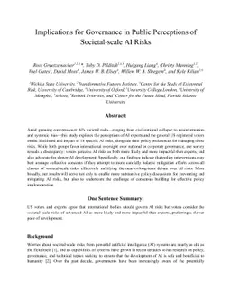 Implications for Governance in Public Perceptions of Societal-scale AI
  Risks