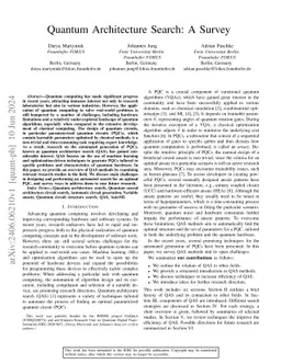 Quantum Architecture Search: A Survey