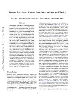 Compute Better Spent: Replacing Dense Layers with Structured Matrices