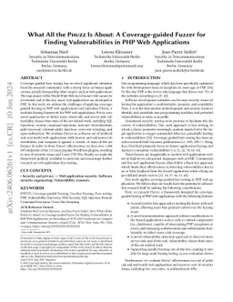 What All the PHUZZ Is About: A Coverage-guided Fuzzer for Finding
  Vulnerabilities in PHP Web Applications