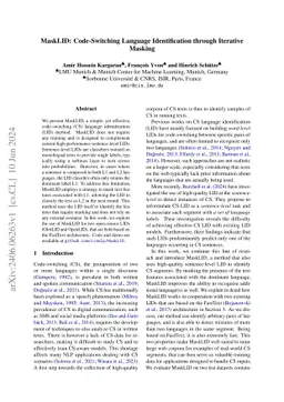 MaskLID: Code-Switching Language Identification through Iterative
  Masking