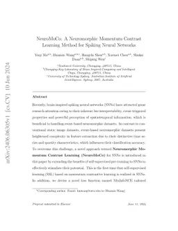 NeuroMoCo: A Neuromorphic Momentum Contrast Learning Method for Spiking
  Neural Networks