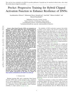 ProAct: Progressive Training for Hybrid Clipped Activation Function to
  Enhance Resilience of DNNs