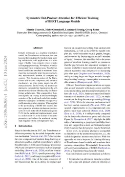 Symmetric Dot-Product Attention for Efficient Training of BERT Language
  Models