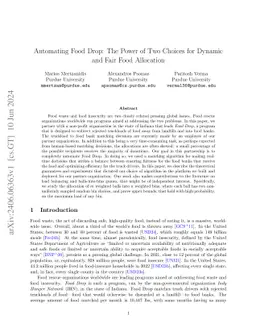 Automating Food Drop: The Power of Two Choices for Dynamic and Fair Food
  Allocation