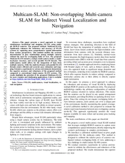 Multicam-SLAM: Non-overlapping Multi-camera SLAM for Indirect Visual
  Localization and Navigation