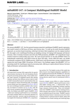 mHuBERT-147: A Compact Multilingual HuBERT Model